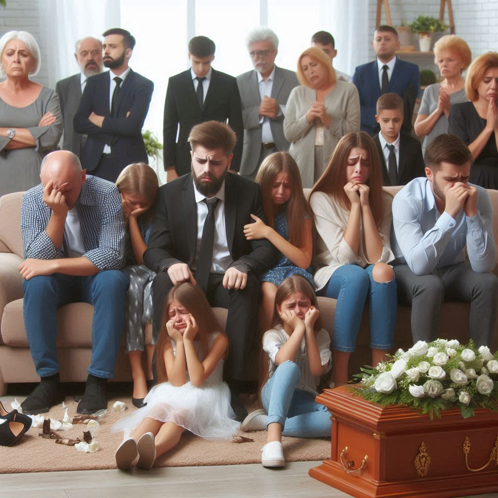 Funeral or ashes scattering ceremony